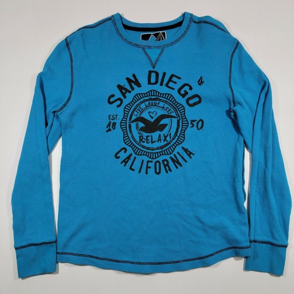 Volcom Pullover Crew Neck Sweater - Blue‎ - California - LARGE - Picture 1 of 11